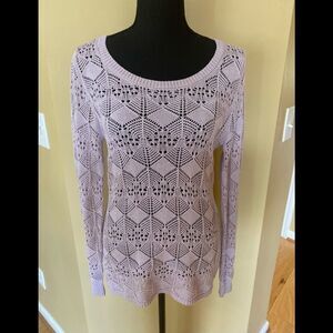 Studio Y size XS never worn keyhole long sleeve lilac sweater with black bow